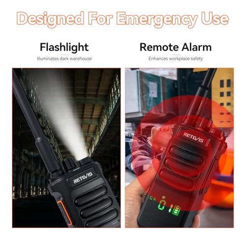 Image of Retevis RT86 2 Way Radio Long Range,Professional Radio Walkie Talkies with Mic,Heavy Duty Two Way Radios,High Power, 2600mAh, Rechargeable Radios for Adults Warehouse Industrial Manufacturing(4 Pack)