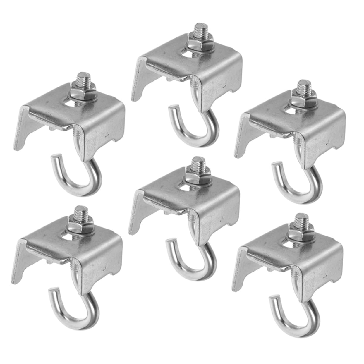 ARTIBETTER 6pcs Heavy Duty Metal Clamp Hooks for Garage Brackets Flexible Storage Organization Accessories Durable Support for Warehouse Shelving Systems Adaptable Design for Various Goods
