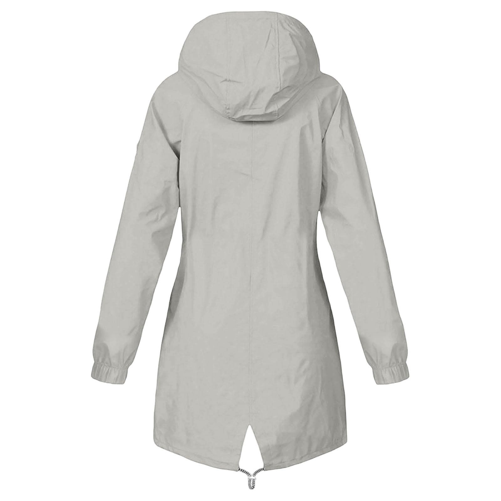 Genérico Gabardinas Impermeable Mujer,Gabardina con Capucha Chaqueta Informal Larga con CinturóN ExtraíBle para Viajes Al Aire Libre