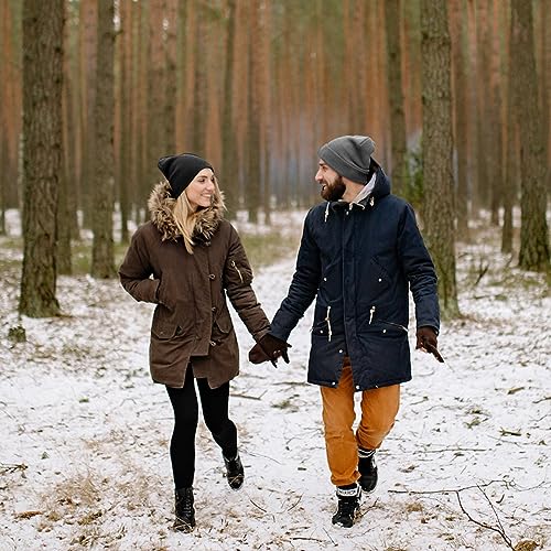 Image of ZOORON 1&2 Packs Beanie for Men Women Men's Beanie Hat Acrylic Knit Cuff Beanie Cap Slouchy Knit Skull Cap Warm Winter hat