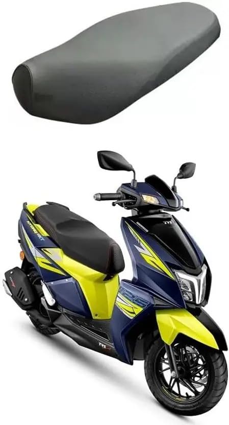 TVS NTORQ 125 Scooty Seat Cover, PU Leather, Black, Waterproof, Rope Provided, Ready to Fit, All Model Compatible-image-20