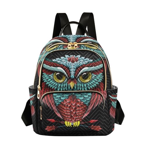 Image of ALAZA Boho Owl Print Bohemian Small Backpack Purse for Women Travel Bag Fashion Daypack Back Pack Shoulder Bag