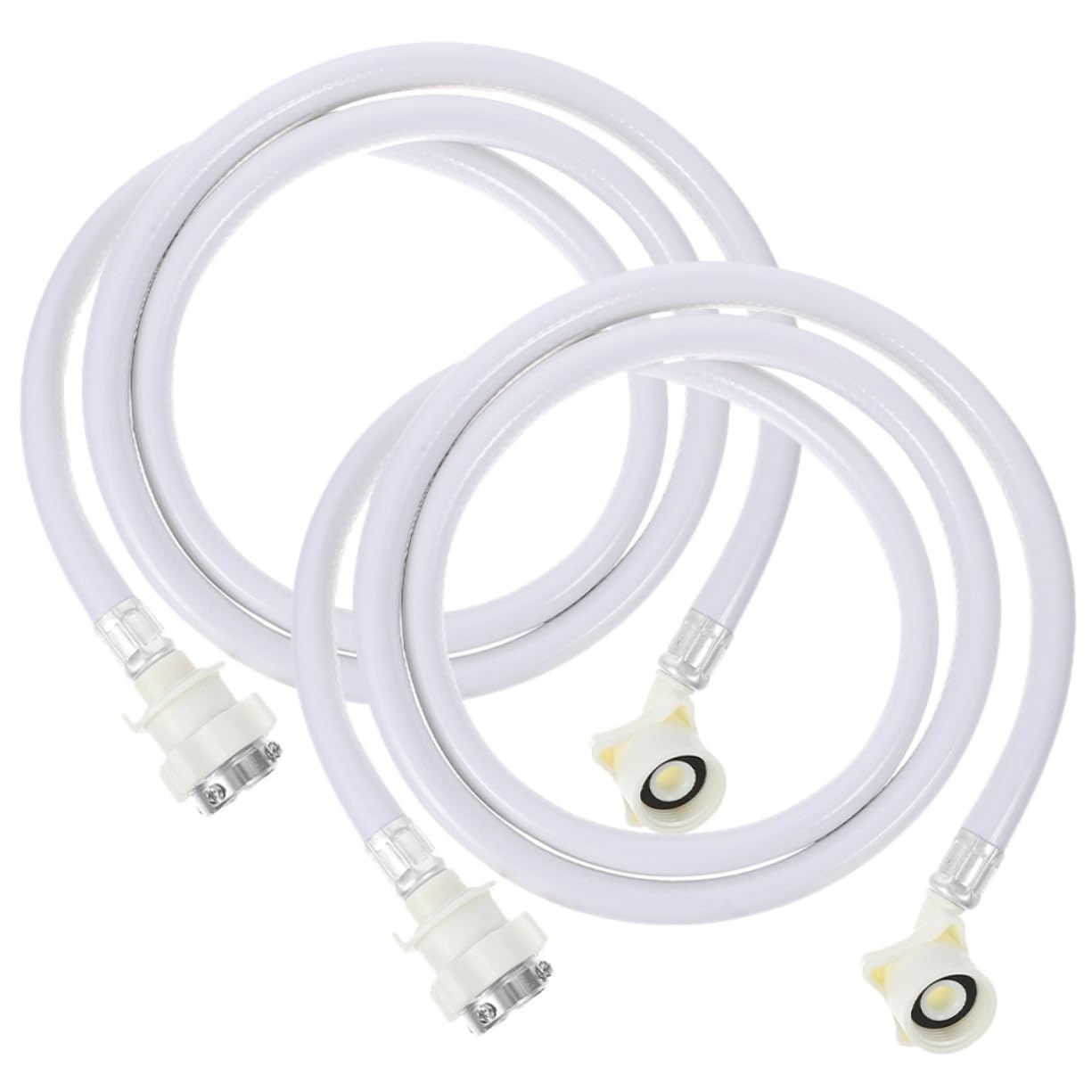 2 Stück Teiliges Waschmaschinen Zulaufschlauch PVC mit Edelstahlanschluss Winkel Wasserschlauch für Automatische Waschmaschinen Druck und Reißfest Kompatibel