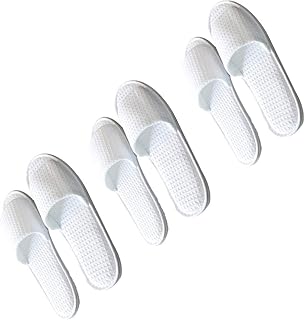 Holibanna Pantufas descartáveis de bico aberto, 3 pares de chinelos descartáveis para homens e mulheres para hotel, uso em casa e hóspedes