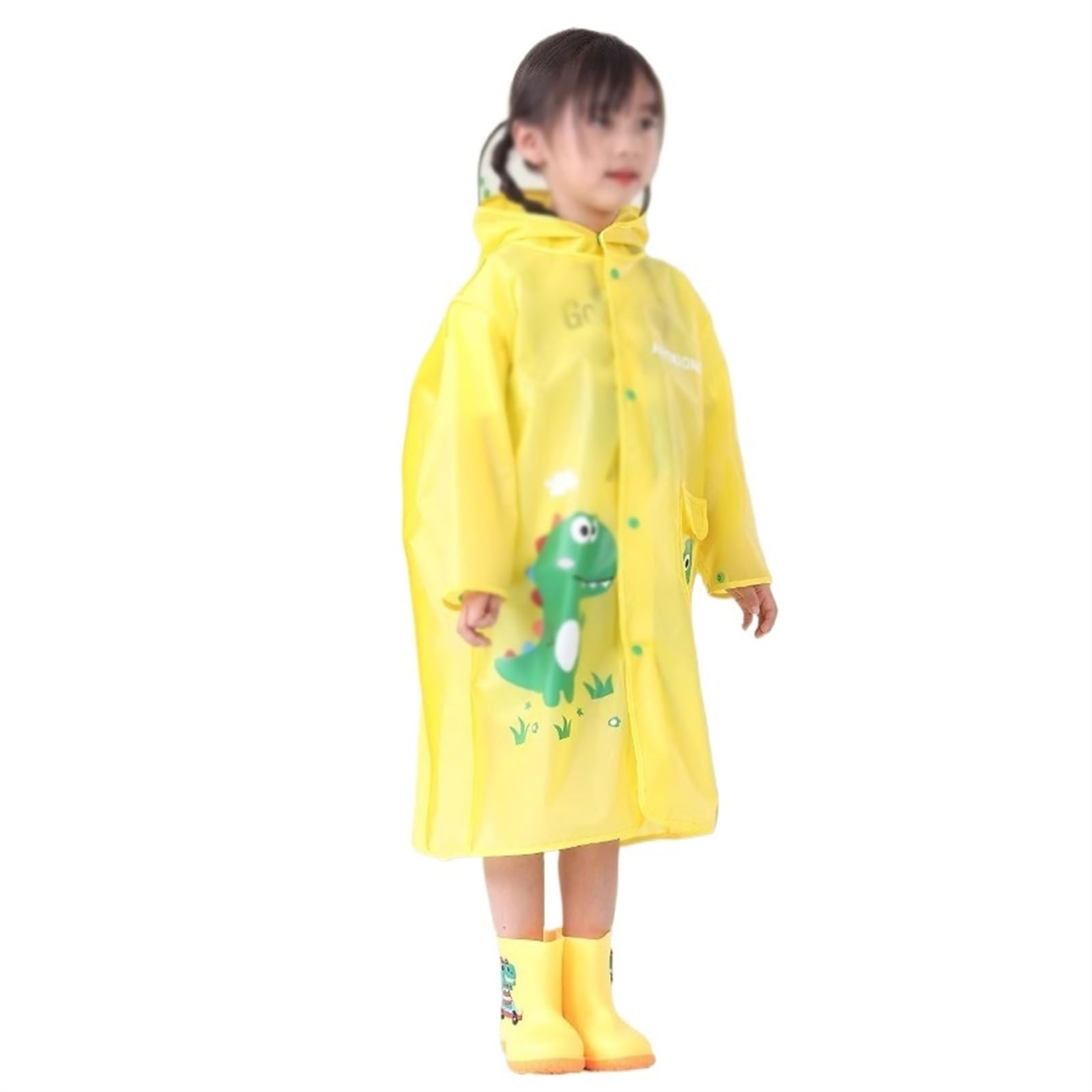 Poncho Antipioggia Riutilizzabile, Abbigliamento Antipioggia con Cappuccio for Bambini, Impermeabile Leggero, Cappotto Antipioggia con Doppia Tesa, for Bambini, Ragazzi e Ragazze dai 6 ai 13 Anni ( Co