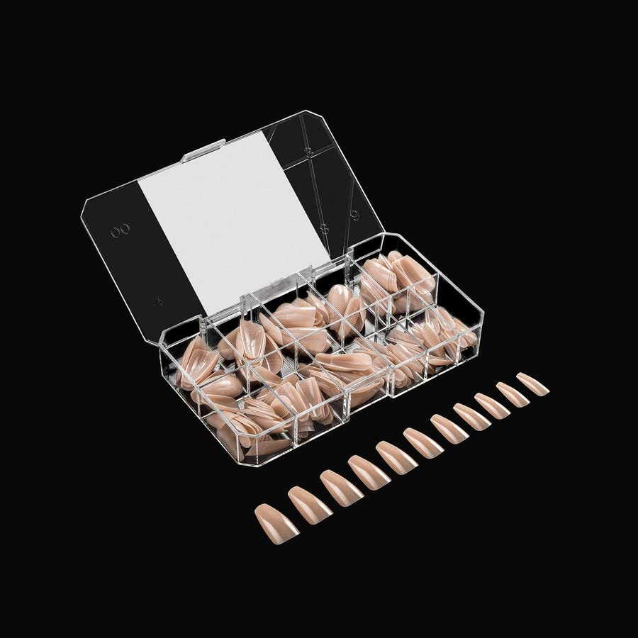 Apres Gel-X Neutrals Alex - Natural Coffin Medium Box of Tips 150pcs