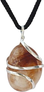 ZENFULSTONE Citrine Crystal Pendant Necklace for Success and Good Luck - Handmade & Ethically Sourced Raw Stone Necklace of Citrine for Confidence and Abundance - Best Mothers Day Gift for her