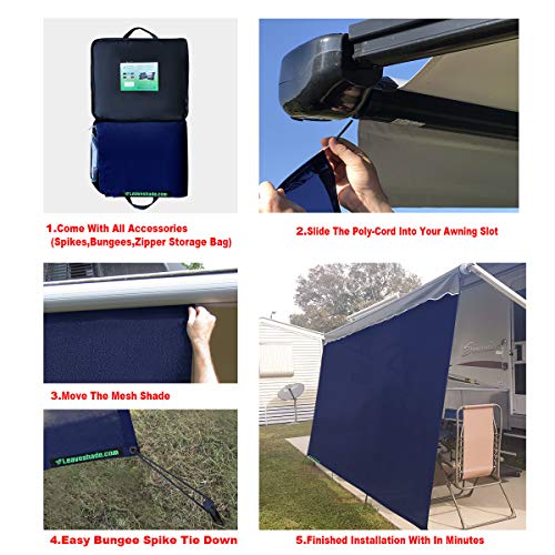 Image of RV Awning Mesh Sun Shade Screen for Motorhome Camper Trailer Sunshade