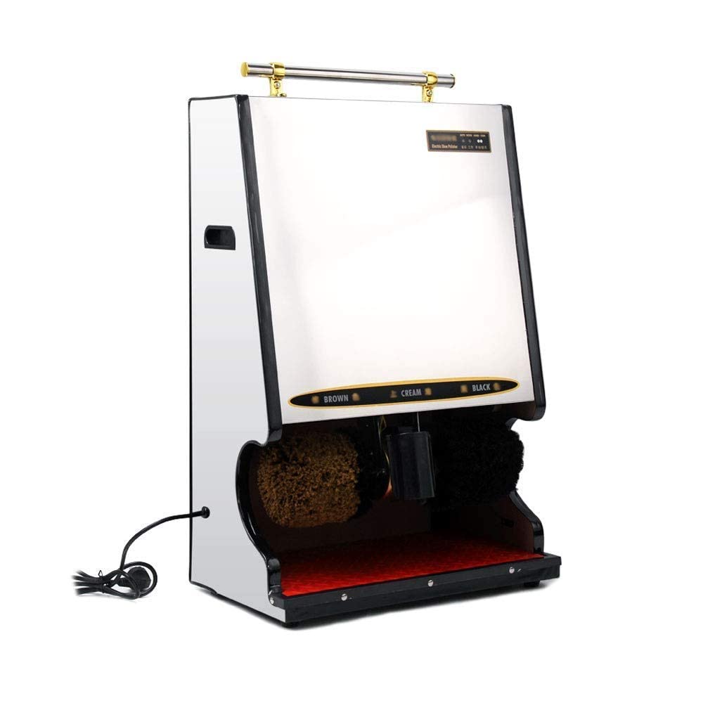 VSDEXR  Shoe Polisher, Vertical Public Fully-Automatic Induction Electric Brush Leather Shoe Paint in Hotel Lobby, 3 Colors Available /-/ (Color : Cool Silver, Size : 53x30x84cm