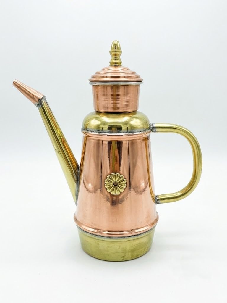 Oliera in rame ed ottone artigianale 0,500 litri da cucina professionale