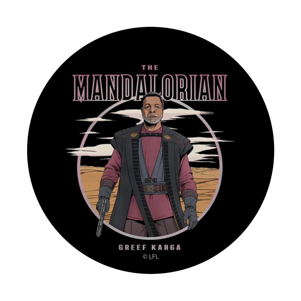 Star Wars The Mandalorian Greef Karga Lonely Vintage PopSockets Swappable PopGrip, Black - Image 3