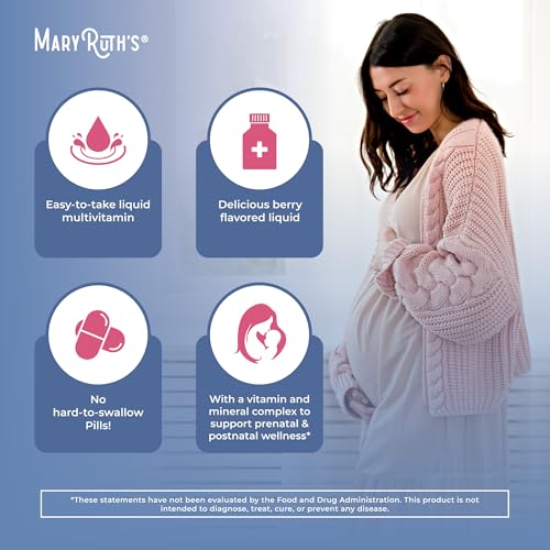 Image of MARYRUTH'S Postnatal & Prenatal Liquid Multivitamin for Women, 16 oz, Vegan | Selenium, Folate, Healthy Fetal Development, Vegan, Non-GMO