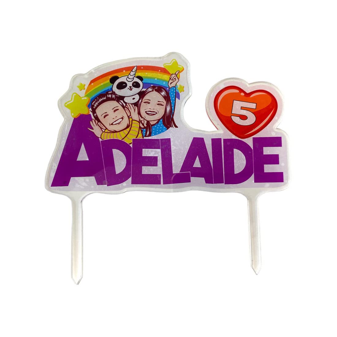 Cake Topper Personalizzato In Plexiglass Con Nome E Grafica – Made In Italy