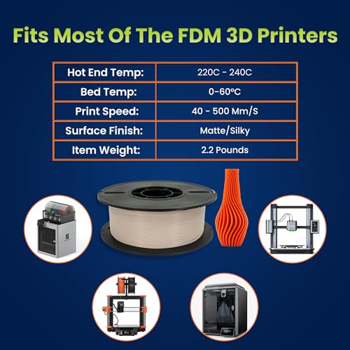 Image of 3D-Fuel Tough Pro PLA+ Filament for 3D Printing, Made in the USA, Almond