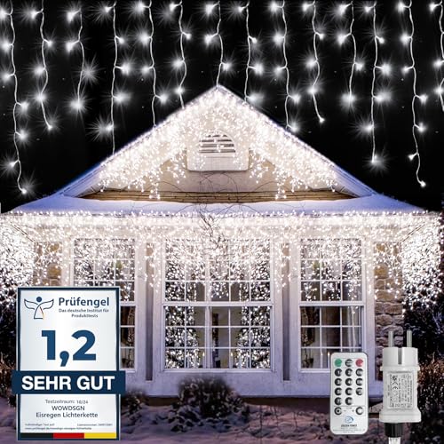 WOWDSGN Luci Natale Esterno Cascata 10M 440LED, Luci di Natale