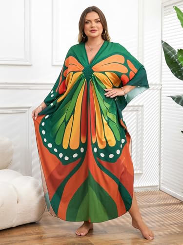 Image of Kaftan Dress for Women - Plus Size Caftan Maxi Beach Dress Moo Moos Loungewear, Swimsuit Cover Up for Beach, Pool or Vacation