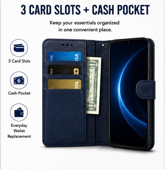Image of HushLush Flip Cover for Redmi A7 Pro, Blue