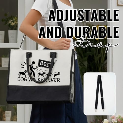 Bolso Tote de lona grande con cierre superior y correa ajustable miniatura 5
