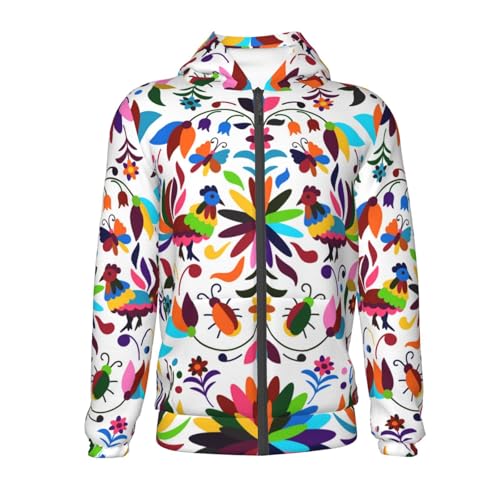 Mexican Bright Style Kids Pullover Hoodies Boys Zip Up Sweatshirts Girls Athletic Clothes with Pocket2