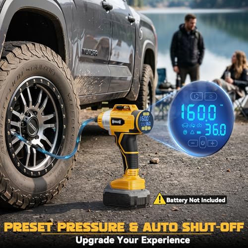 Image of 2X Faster 160PSI Cordless Tire Inflator Compatible with Dewalt 20V Battery