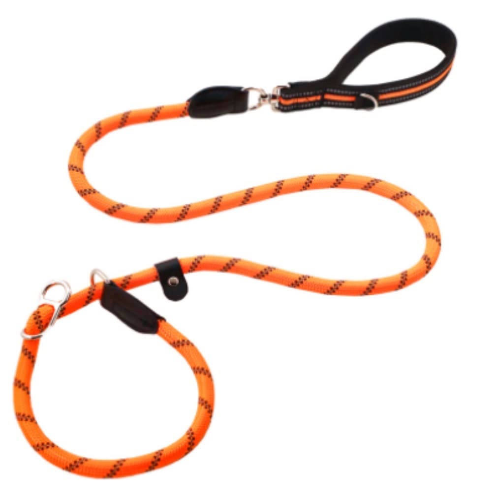 Correa Perro Cadena P Reflectante Collar Deslizante Grande Mascota Caminar Plomo Perro Escalada Cuerda Cómoda Correa Perro Suave(Oranje,13mmX150cm)