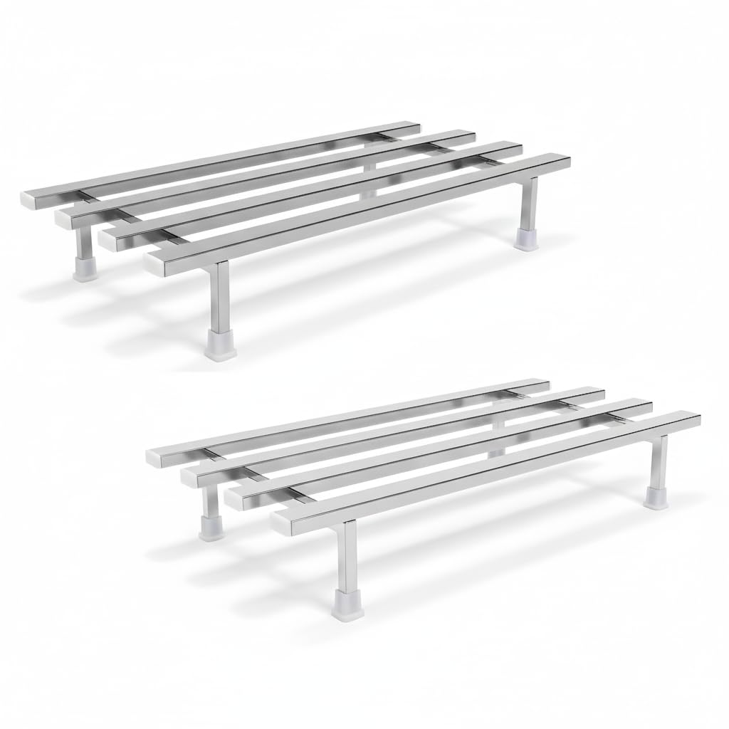 Dolin Decor Plant Stand Anti-Rust Stainless Steel Flower Pot Holder 160kg Capacity Outdoor and Indoor Planters Gamla Stands for Balcony & Living Room Home Decor (Silver, Set of 3) (24x9x4 inch)-image-49