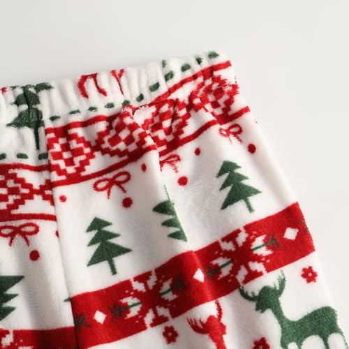 Womens Christmas Pajama Pants Christmas Tree Plush Flannel Sleep Pants - image 8