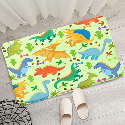 Lovely Green Dinosaurs Area Rugs Lovely Dinosaur Rugs for Boys Kids Green Cute Animal Patterns Carpets Dinosaur Rugs for Boys Bedroom Living Dinning Room Bedroom Kitchen Playing Room, 2'5''×4'