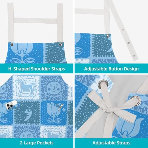 Tablier de serveuse pour restaurant et bistrot avec 4 broches