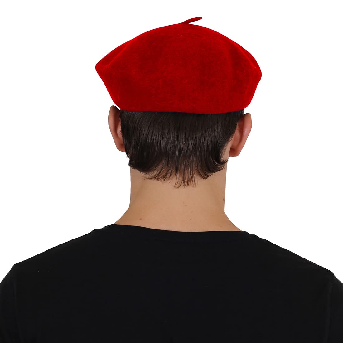 SOUL eTHICS Unisex Premium Stylish Woolen Blend French Artist Bosque Beret Cap, with Unique Logo Free Size (Red Star) 2