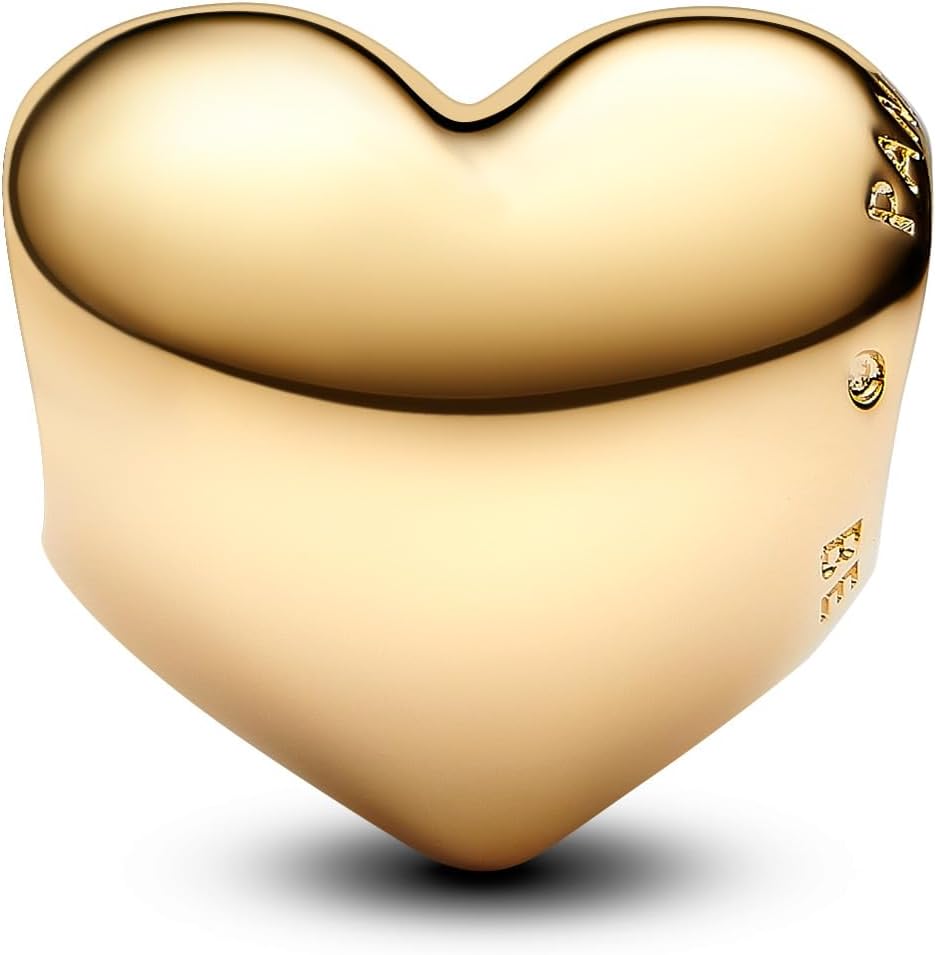 PANDORA Moments Be Love Gravierbares Herz Charm aus Sterling Silber, Kompatibel Moments Armbänder, 793439C00