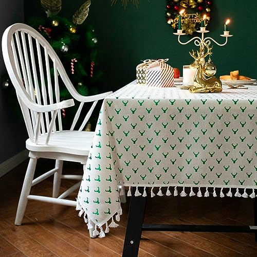 Nappe Carrée KnSam Résistante Noël Renne Finies les Taches de Fêtes