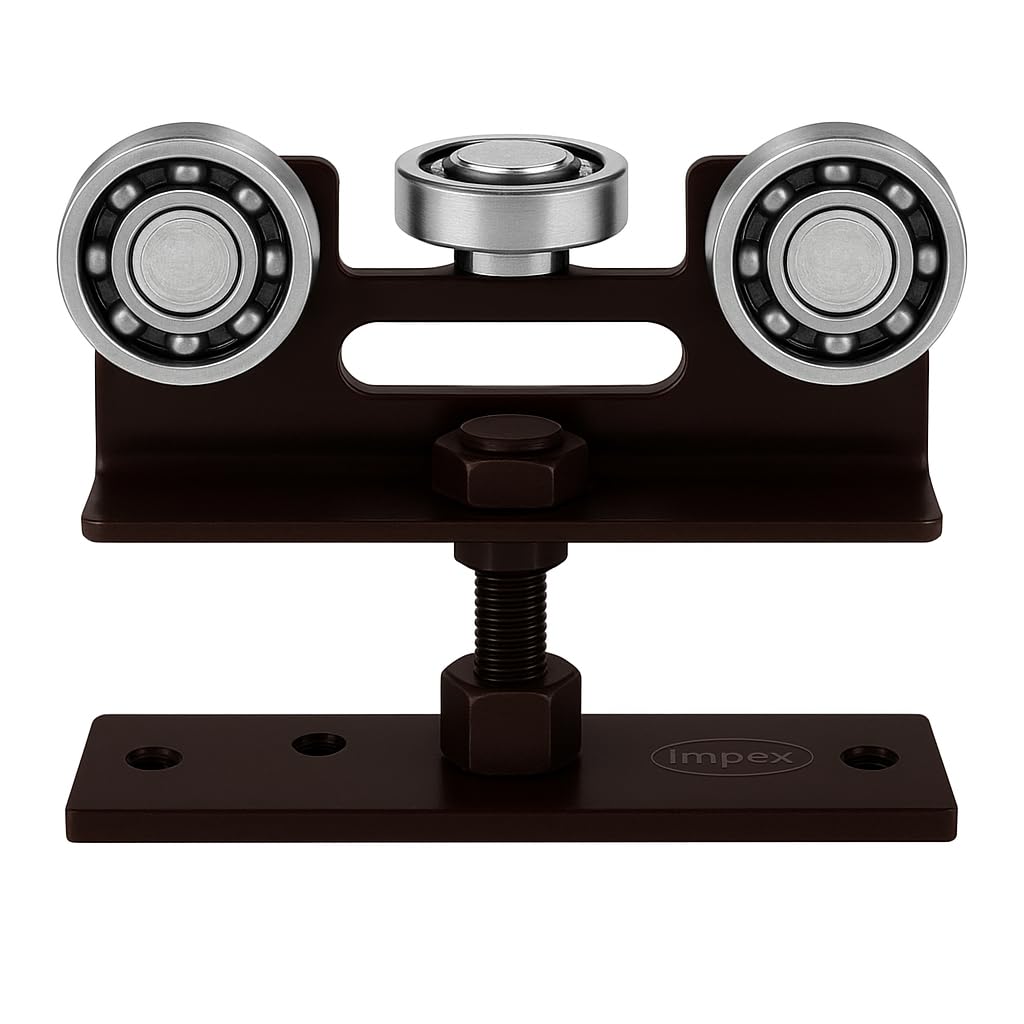 Arjun-IMPEX Triple Ball Bearing G Roller – Heavy Duty Steel Sliding Door Top Mount Bracket | Self-Adjustable Noiseless Sliding Roller for Pocket, Closet, Wardrobe Doors – Pack of 2-picture-10