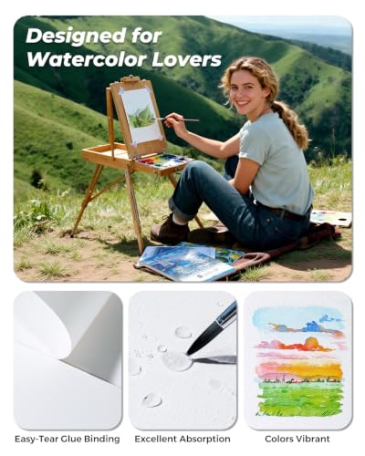 20-Sheet JusArt 9" x 12" Cold-Press Watercolor Paper Pad (140lb/300gsm, Sky or Light Blue Cover) $3.99 + Free Shipping w/ Prime or on $35+ + 50% Of... - image 4