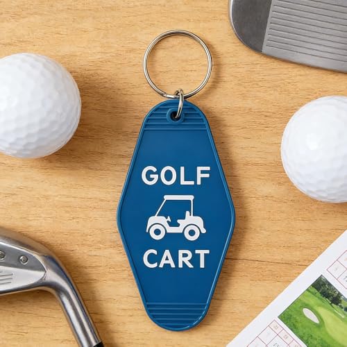 Image of 2pcs Golf Cart Keychain Plastic Retro Motel Golf Cart Key Chain for Women Men