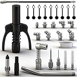 Hakkin 29Pcs Grease Gun Coupler Kit, Quick Release Coupler, 19.7 Inch Grease Gun Hose, Extension Tube, 90 Degree Grease Gun Coupler, Grease Needle Tips, Fitting Cleaner, Grease Zerk Kit, Sealing Tape
