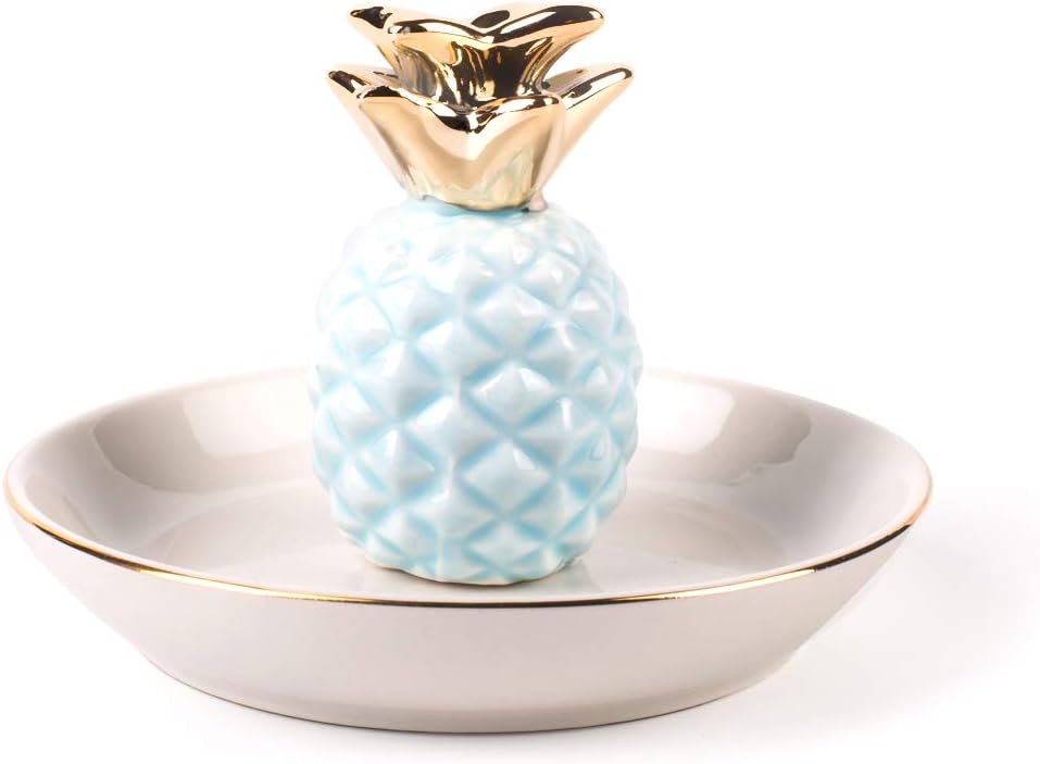 BESKIT Ceramic Pineapple Ring Holder Decor Jewelry Organizer, Pineapple Jewelry Tray