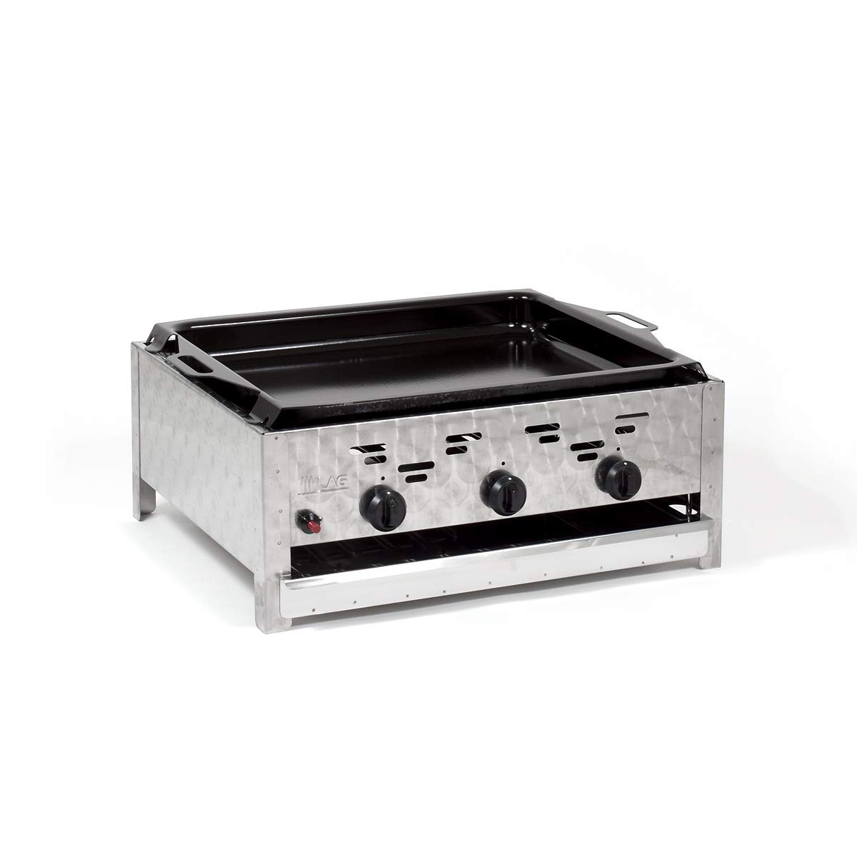 LAG Gasbräter 11kW 3-flammiger Edelstahl-Brenner mit emaillierter Stahlpfanne Gasgrill Gastrobräter Profigrill Verein