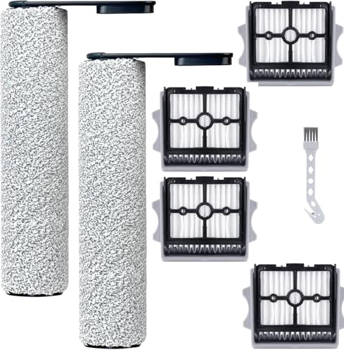 YYDSLEE Zestaw akcesoriów do odkurzaczy Tineco Floor One Stretch S6/S7 Stretch Ultra/Switch S6 na mokro i na sucho, 7-częściowy zestaw akcesoriów, 2 szczotki + 4 filtry + 1 szczotka do czyszczenia
