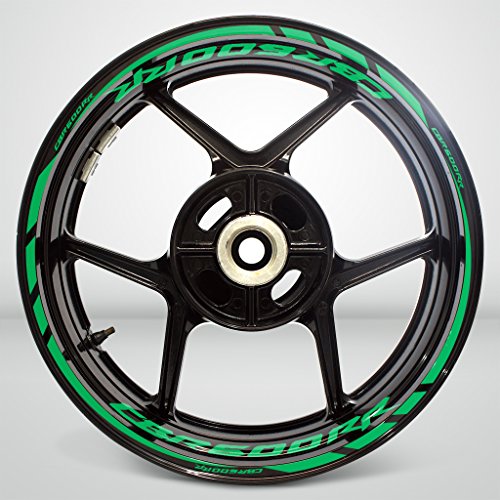 image for Stickman Vinyls Reflective Green Motorcycle Rim Wheel Decal Accessory 