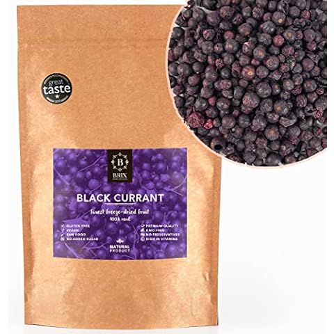 BRIX Freeze Dried Blackcurrants | 100% Natural Dried Whole Blackcurrants 105g | Great Taste Award Dried Fruit | Non-GMO, Gluten Free, Vegan & Vitamins Retained Cover