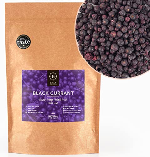 BRIX Getrocknete Johannisbeeren | Getrocknete schwarze Johannisbeeren 105 g | Great Taste Award, schwarze Johannisbeere getrocknet | Gentechnikfrei, glutenfrei, vegan, Vitamine bleiben erhalten