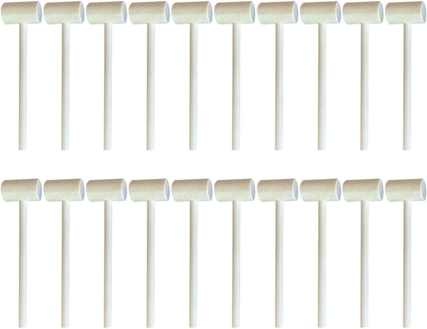 DELFINO Mini Wooden Hammers, Kids Learning Tools, Tiny Food Cracker, Miniature House Mallet, Multi-Purpose Hammer, Educational Toy for Kids, 20Pcs (Round)