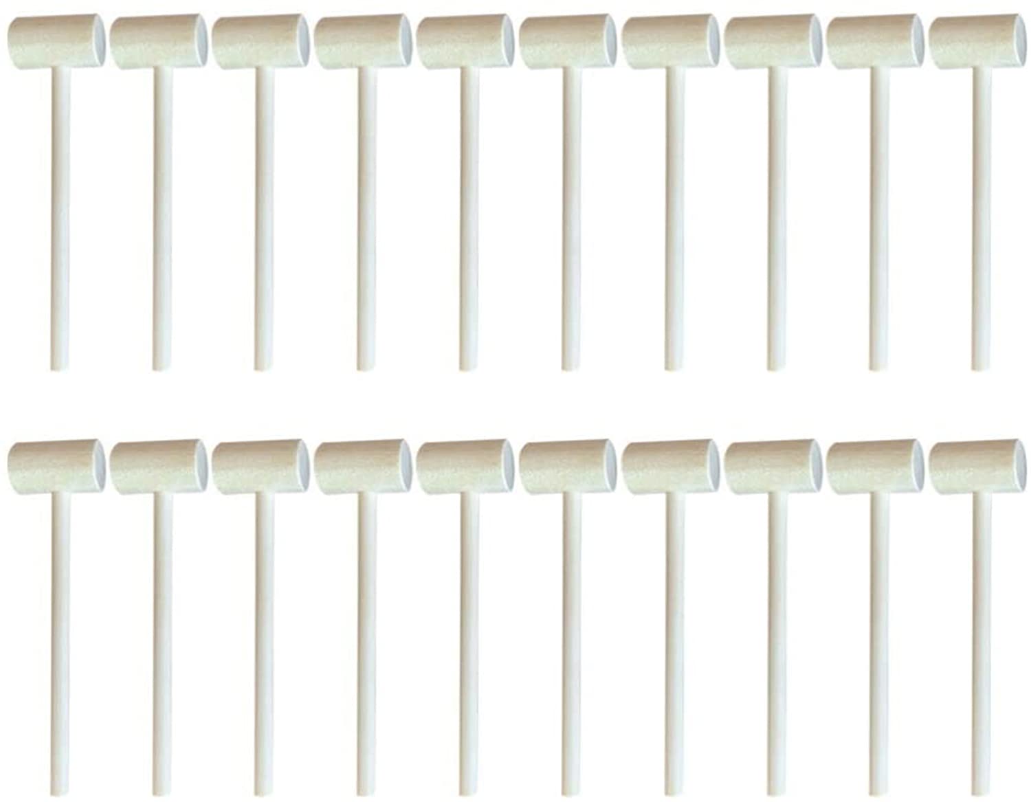 DELFINO Mini Wooden Hammers, Kids Learning Tools, Tiny Food Cracker, Miniature House Mallet, Multi-Purpose Hammer, Educational Toy for Kids, 20Pcs (Round)