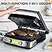 GreenPan Elite 7-in-1 Multi-Function Contact Grill & Griddle, Healthy Ceramic Nonstick Aluminum, Grill & Waffle Plates, Adjustable Shade & Shear, Closed Press/Open Flat Surface, PFAS-Free, Black