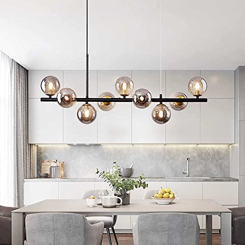 Lámpara de araña elegante con forma de globo de cristal y diseño moderno 5