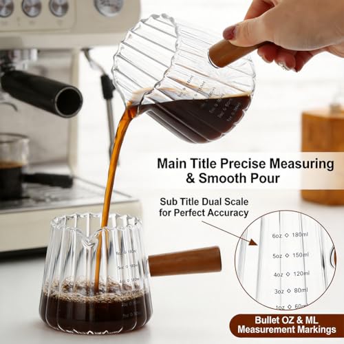 Set de 2 vasos medidores para espresso de vidrio 180ml miniatura 4