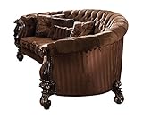 ACME Versailles Brown Velvet Sofa with 5 Pillows