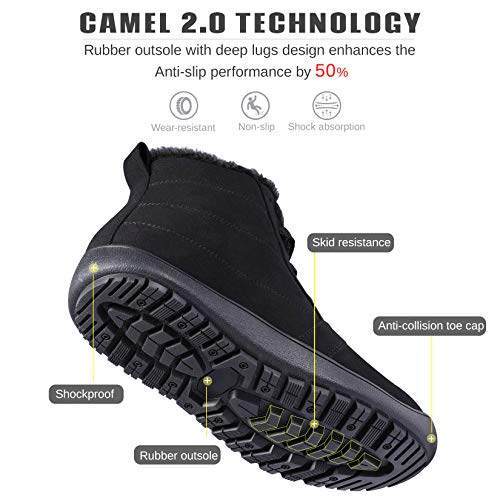 Botas de neve masculinas CAMELSPORTS para inverno, quentes, antiderrapantes, forradas com pele, bota