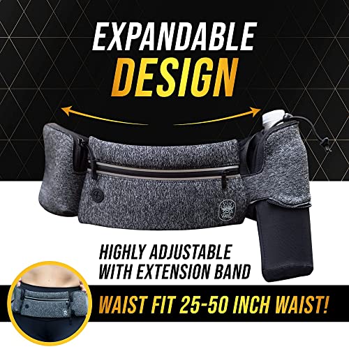 Sola-Well-Running-Belt-With-Water-Bottle-Holder-Grey